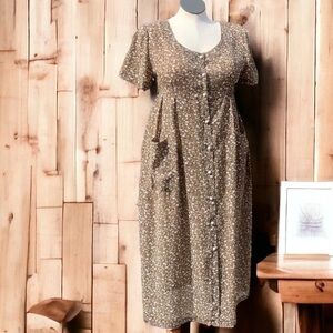 90s Midi Dress Marian & Marla Mini Floral Sz L